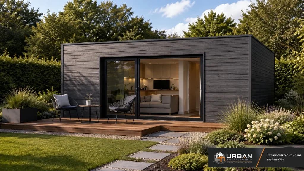 Studio de jardin contemporain en bardage bois — Urban Aménagements, Yvelines