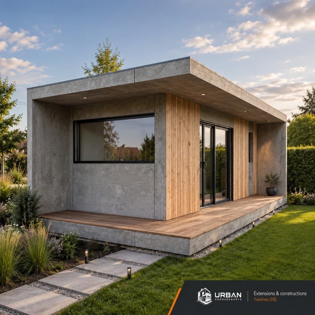 Studio de jardin contemporain en bois et béton — Urban Aménagements, Yvelines
